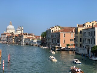 Venice, Italy city views of beautiful canals and boats.