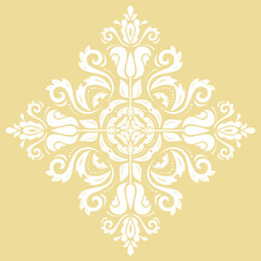 Elegant vintage vector ornament in classic style. Abstract traditional white pattern with oriental elements. Classic vintage pattern