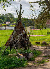 An ancient man's site. Neolithic era. Settlements of ancient people in the floodplains of the rivers of Belarus. © zoya54