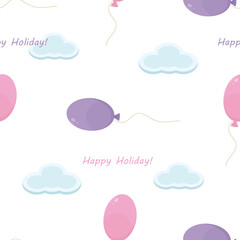 vector graphic holiday seamless pattern with balloons