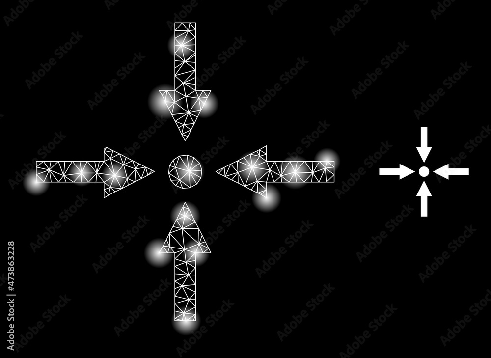 Poster glare mesh meeting point web icon with glossy light spots. illuminated constellation is done from me