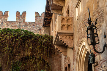 The famous balcony at the House of Juliet in Verona, from the love story Rome and Juliet