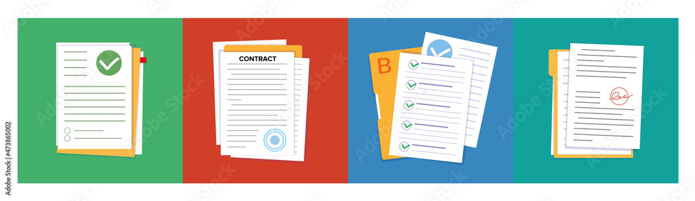 Aufkleber Document file paper color element symbol. Vector Icon.