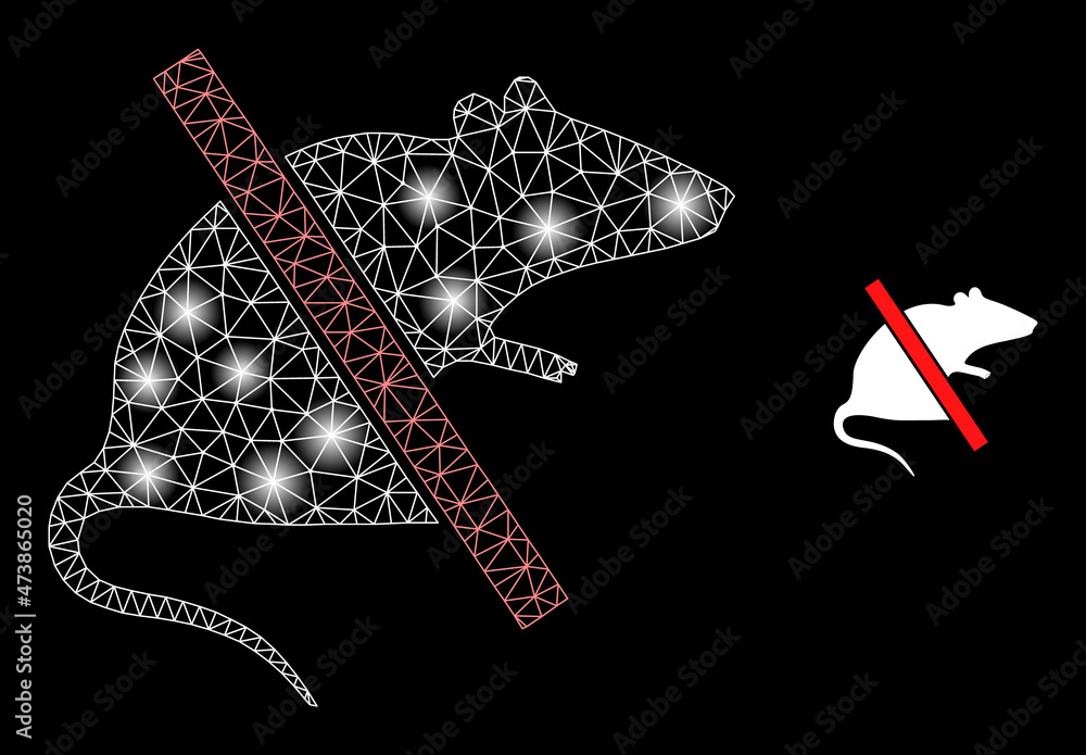 Poster constellation net no rats web icon with majestic light spots. illuminated constellation created from