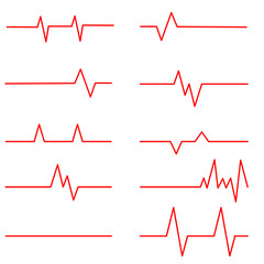 heart beat cardiogram line red illustration vector