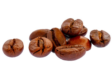 A pile of roasted coffee beans, fresh brown in color, ready to be grinded and made drinks, the theme is freshness and relax