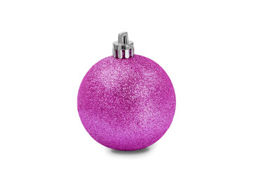 Lilac  christmas ball isolated on white background