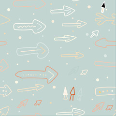 Naklejka premium arrows drawing vector seamless pattern