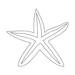 Starfish drawning contour vector illustration