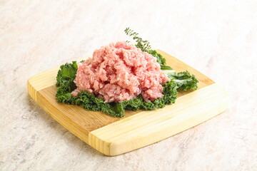 Raw pork minced meat for cooking