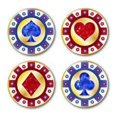 casino chips gold and diamond premium VIP