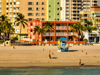 Lifeguard tower on Hollywood Beach FL