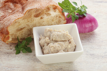 Jewish traditional cuisine herring mousse Forsmak