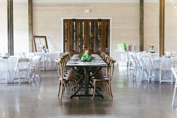 Rustic table set for wedding