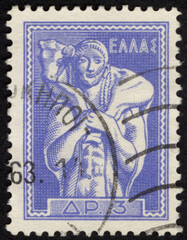 Postage stamps of the Hellenic Republic. Stamp printed in the Hellenic Republic. Stamp printed by Hellenic Republic.