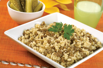 green lentil bulgur
