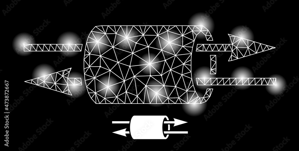Poster glowing mesh vpn pipe web icon with flare spots. illuminated constellation done from vpn pipe vector
