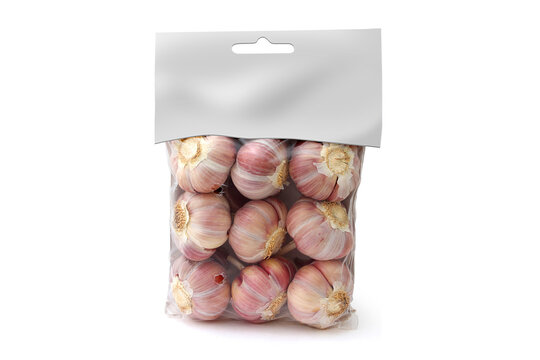 various garlic packed in plastic bag
