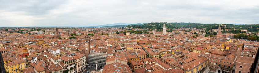 Fototapeta na wymiar Famous panoramic view above the roofs of Verona