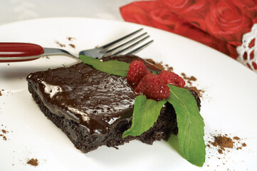 chocolate wet cake isolated