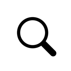Search Icon. Magnifying glass for research and find. Signs zoom in and out scale. Lens, look magnifier, loupe sign. Isolated raster illustration on white background.