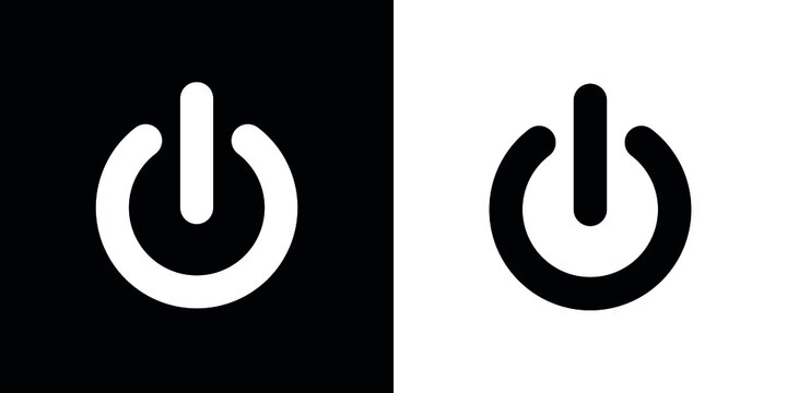 Power button icon. Power on and off. Isolated vector illustration on white background.