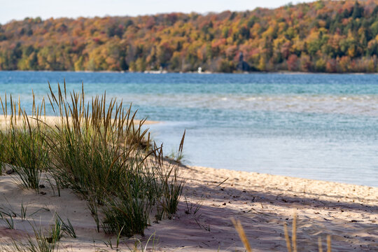 Sand Point Beach at Pictured Rocks National Lakeshore in the Upper Peninsula of Michigan during fall