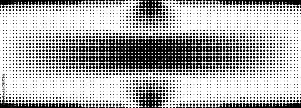 Poster halftone. seamless pattern. abstract dotted background. texture of black dots. monochrome gradient b