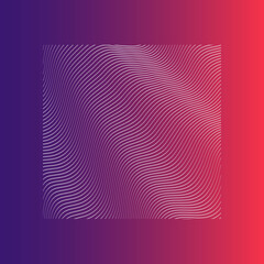 Wavy white lines on purple background. Vector illustration.