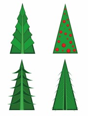 Obraz premium Collection of Christmas decorations, holiday trees