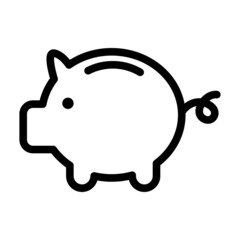 Simple of vector line icons. Pixel Perfect piggy bank