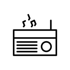 Simple of vector line icons. Pixel Perfect  radio