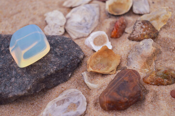 stones on a sand background