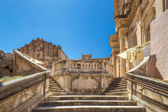 The Jesuit Stairs  in the historic city center of Dubrovnik in Croatia, Europe.