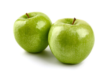 Granny smith apples, isolated on white background.