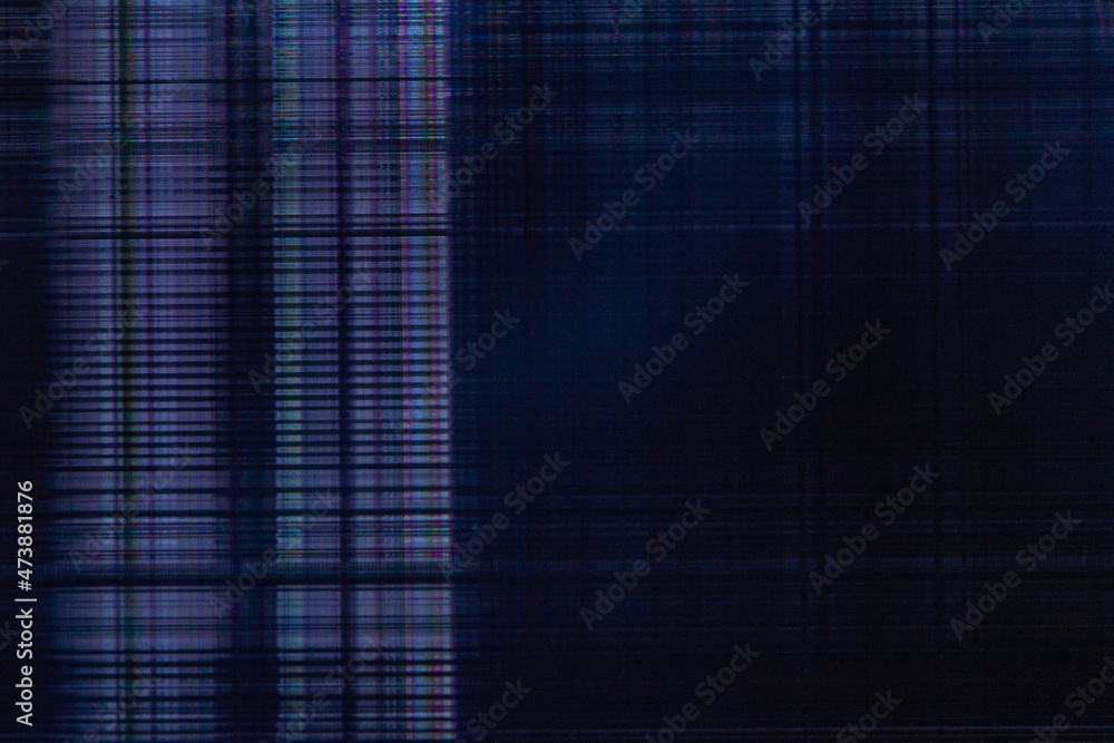 Poster dark abstract digital background: damaged screen matrix with interference of monitor and camera matr