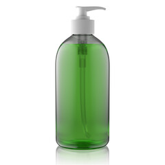 Fototapeta premium An empty jar of green liquid soap or sanitizer. 3d render.