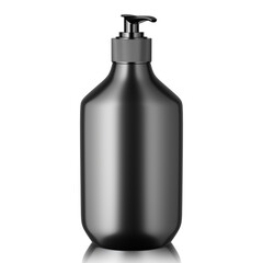 Black jar mockup with manual dispenser. Mockup of disinfectant, liquid soap. 3D rendering.