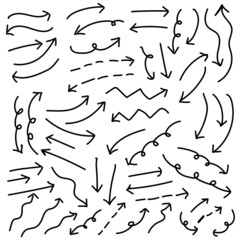 set of hand drawn arrows