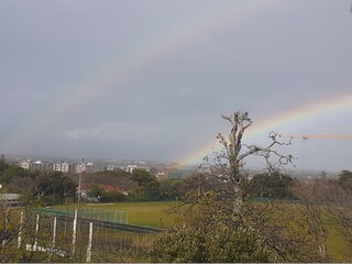rainbow over the city