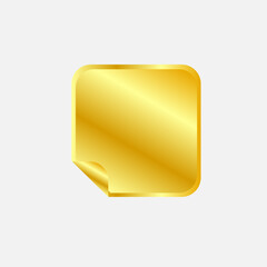 Square Gold Label Badge Shiny Blank Icon