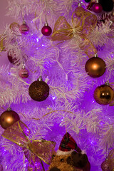 White Christmas tree decoration close-up 2