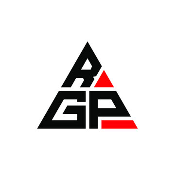 RGP triangle letter logo design with triangle shape. RGP triangle logo design monogram. RGP triangle vector logo template with red color. RGP triangular logo Simple, Elegant, and Luxurious Logo. 