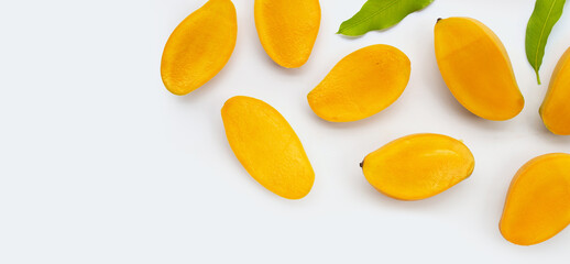 Tropical fruit, Mango on white