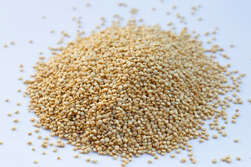 Organic Quinoa on white background.