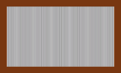 brown background with black stripes inside a white square