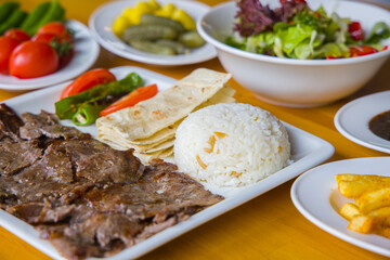 delicious turkish kebab on a table