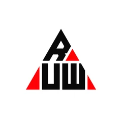 Fotobehang RUW triangle letter logo design with triangle shape. RUW triangle logo design monogram. RUW triangle vector logo template with red color. RUW triangular logo Simple, Elegant, and Luxurious Logo... © mamun25g