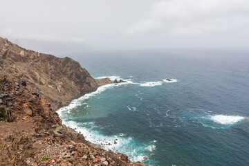Fototapeta na wymiar Landscape of the northern part of the island. Rocky coast, Atlantic Ocean. Tenerife. Canary Islands. Spain.