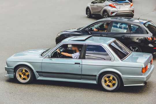 Kiev, Ukraine - June 12, 2021: BMW 3 Series (E30) on the road